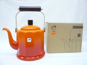 『野田琺瑯』ロイヤルクラシックケトル 2L 日本製 オレンジ やかん ガス・IH対応