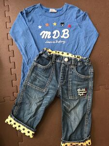 ダブルビー 長袖Tシャツ デニムパンツ 120サイズ ☆送料無料