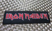 長方形　黒赤◆新品アイアン・メイデンIRON MAIDENイングランド　ヘヴィメタル・バンド　刺繍ワッペン◎ムービー　音楽☆　ミュージック_画像1