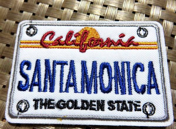 四角◆新品サンタモニカSanta Monicaアメリカワッペン◆リゾート 観光地