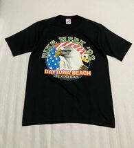 良好◎USA製 90s DAYTONA BEACH BIKE WEEK Tシャツ ヴィンテージ M 黒 ハーレーダビッドソン 集会 デイトナ アメリカン バイク 90年代_画像2