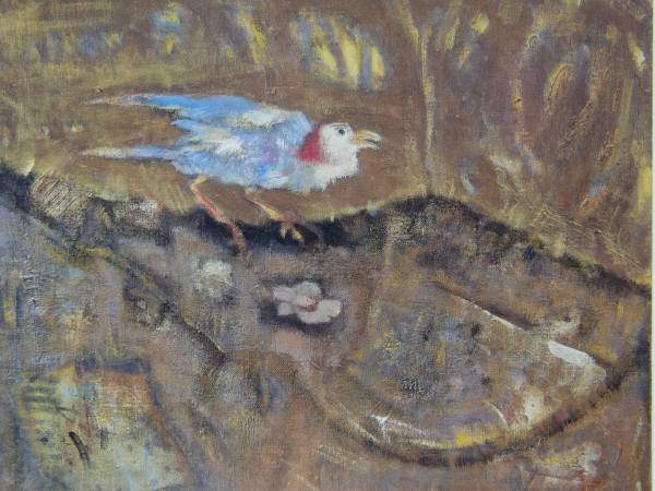 El pájaro de las rocas de Kazu Wakita, De una rara colección razonada., Viene con marco de alta calidad., Firmado en la placa, envío gratis, Cuadro, Pintura al óleo, Naturaleza, Pintura de paisaje