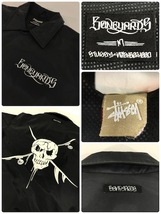 激レア！ BoneYards NEIGHBORHOOD × Stussy コーチジャケット M ブラック 黒 スカル スケート ボーンヤーズ サーフボード surf_画像3