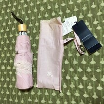 【訳あり】　BURBERRY　バーバリー　日傘　ピンク　新品タグ付き　折りたたみ傘　折りたたみ日傘　UV_画像1