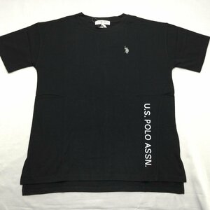 【送料無料】【新品】US.POLO.ASSN レディース半袖Tシャツ（吸水速乾 UVカット チュニック丈）　Ｍ　　ブラック★22210