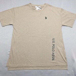 【送料無料】【新品】US.POLO.ASSN レディース半袖Tシャツ（吸水速乾 UVカット チュニック丈）　Ｍ　　アイボリーベージュ★22210