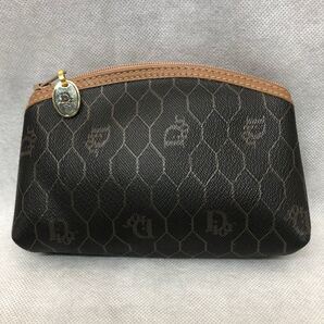 Christian Diorクリスチャンディオール ハニカム柄 PVCレザーポーチ 化粧ポーチ 小物入れ 美品