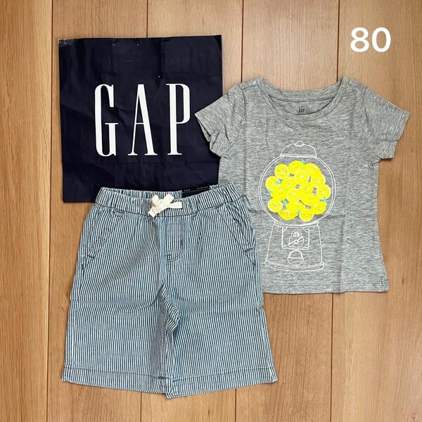新品★baby gap Tシャツ＆ワイドパンツ　80 女の子　夏　保育園　半袖