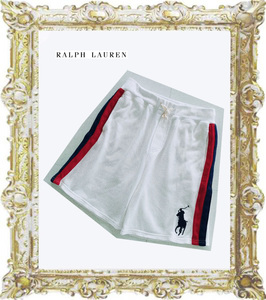  free shipping * prompt decision * regular price 13090 jpy Polo Ralph Lauren white big pony embroidery entering side line cotton material short pants Boy*s10-12 150.