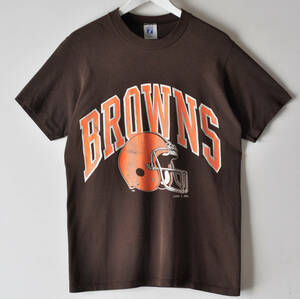 80s Cleveland Brown クリーブランド ブラウンズ Tシャツ サイズM ブラウン シングルステッチ LOGO7 USA製 /ヴィンテージ 90s アメフト NFL