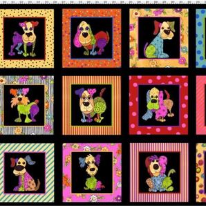 ロラライハリス生地 Dog Happy! Fabric Panel