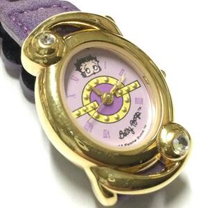 [ retro * rare Vintage ] that time thing beti Chan beti*b-p wristwatch ( purple ) character watch 