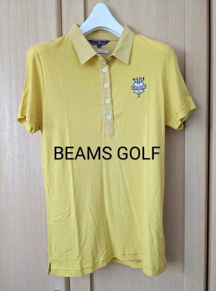 BEAMS GOLF レディースL ビームスゴルフ ブランドロゴマーク刺繍半袖 レーヨン ポロシャツ 日本製 正規品 送料無料