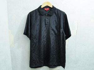 Supreme Jacquard Logo Silk Polo ジャガードロゴ シルク ポロシャツ 黒 ブラック L シュプリーム 新作