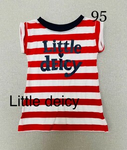 Little deicy ボーダー 半袖　Tシャツ　チュニックにも。薄手で涼しくてオシャレ　子供服　95センチ