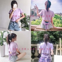 Tシャツ 半袖 レディース 背中開き 後ろリボン トップス M ( S 相当) 薄紫 パープル 即納 無地 韓国 l926 カットソー レディース Ｔシャツ_画像2