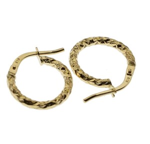 GALLERY megumi written guarantee attaching .K18 simple design hoop earrings 13.8mm ring earrings man and woman use cut entering 