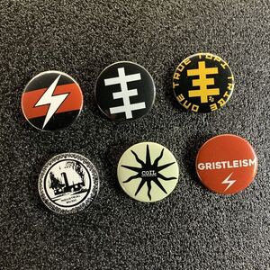 【6種類セット】 THROBBING GRISTLE 関連ロゴ 缶バッジ 【送料無料】 PSYCHIC TV , COIL , MUTE RECORDS , ノイズ , インダストリアル