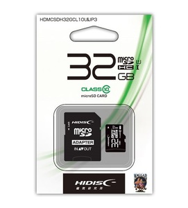 ◆送料無料 訳あり品　ケース/SDアダプター付 GALAXY HIDISC 高速microSDHCカード(Class 10 32GB) メモリーカード