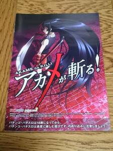 アカメが斬る！　パチスロ　ガイドブック　小冊子　遊技カタログ　人気アニメ　AKAME GA KILL　新品　未使用　非売品　希少品　入手困難　