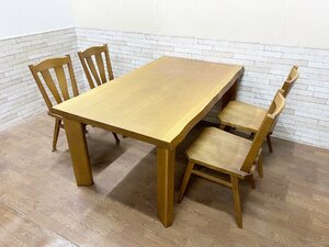 飛騨産業キツツキ/ダイニングセット　食卓テーブル：SQ343WP 椅子チェア：SQ201　5点セット