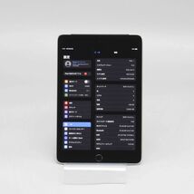 1円スタート 動作良好 au SIMロック解除済み Apple iPad mini 4 Wi-Fi + Cellular MK762J/A A1550 128GB スペースグレイ 判定〇 保証付き_画像2
