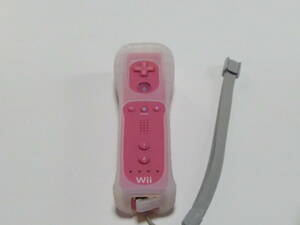 R010【送料無料 即日発送 動作確認済】Wii リモコン ストラップ　ジャケット 任天堂 Nintendo 純正 RVL-003 ピンク　コントローラー