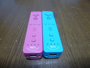 R052【送料無料 動作確認済 即日発送】Wii WiiU リモコン モーションプラス 純正 RVL-036 ピンク ブルー 任天堂