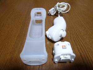M003【即日配送 送料無料 動作確認済】Wii モーションプラス ジャケット ヌンチャク セット カバー ホワイト 白 クリア