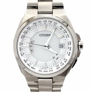 1円～ CITIZEN アテッサ エコドライブ ダイレクトフライト CB0120-55A チタン シルバー文字盤 メンズ腕時計 シチズン