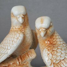 温湿度計　鳥の置物　陶器　インテリア　アンティーク　シチズン　日本　小鳥　レトロ　花　オブジェ　幅25cm　高さ21cm　[80a329]_画像4