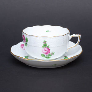  Herend ptito rose tea cup & saucer 