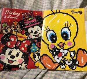 B5 クリアファイル トゥウィーティー ミッキー&ミニー ディズニー Disney