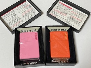 ZIPPO ジッポーデザイン ZIPPO カラー2種 （ピンク/オレンジ）　 展示未使用品