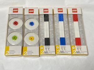 LEGO レゴブロック GEL PENS 3色 + 消しゴム 2個 セット 展示未使用品