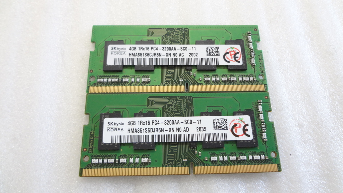 返品?交換対象商品】 DDR4 PC4 ノートPC用メモリP18 計16GB 8GBx2 3200aa PCパーツ