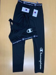 チャンピオン スポーツブラ レギンス 上下セット ブラック ホワイト