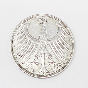 DKG★外国古銭 西ドイツ 5マルク銀貨 1951年 5マルク 銀貨 ドイツ連邦共和国 貨幣 外国銭 コイン coin233