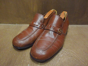  Vintage 70*s*MANLY кожа Loafer чай size 9M*220602m4-m-lf-27cm кожа обувь мужской кожа платье обувь 1970s