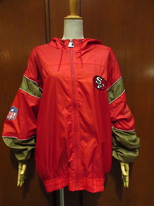 ビンテージ90's●STARTER NFL San Francisco 49ersナイロンパーカ赤L●220606c1-m-jk-nyl 1990sサンフランシスコアメフト