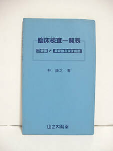 臨床検査一覧表 林康之 昭和61年第1版第1刷発行 [h12843]