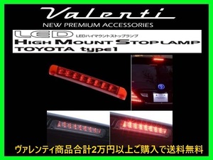 ヴァレンティ LEDハイマウントストップランプ タイプ1 レッドレンズ/クローム ステラ カスタム LA100F/LA110F HT01-RC