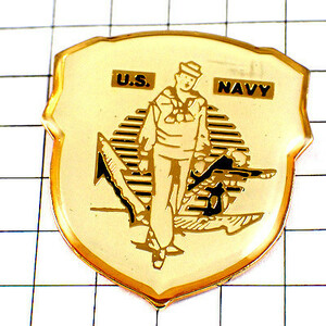 ピンバッジ・アメリカ海軍ネイビー魚の紋章/USA◆フランス限定ピンズ◆レアなヴィンテージものピンバッチ