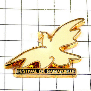 ピンバッジ・白い鳥ラマチュエルの祭りプロヴァンス南仏◆フランス限定ピンズ◆レアなヴィンテージものピンバッチ