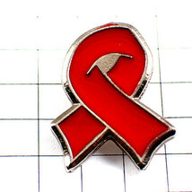 ピンバッジ・HIVレッドリボン/アウェアネスリボン赤◆フランス限定ピンズ◆レアなヴィンテージものピンバッチ_画像1