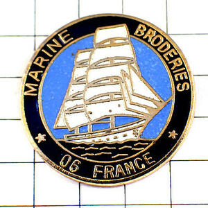 ピンバッジ・ヨット大型のボート帆船◆フランス限定ピンズ◆レアなヴィンテージものピンバッチ