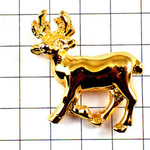 ピンバッジ・ハンティング金色の鹿ゴールド狩猟◆フランス限定ピンズ◆レアなヴィンテージものピンバッチ
