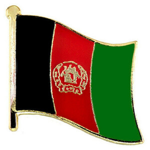 ピンバッジ◆アフガニスタン 国旗デラックス薄型キャッチ付き ピンズ AFGHANISTAN FLAG REPUBLIC-OF-AFGHANISTAN ピンバッチ タイタック