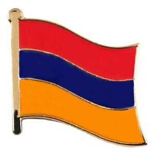 ピンバッジ◆アルメニア 国旗デラックス薄型キャッチ付き 三色旗 ピンズ ARMENIA FLAG ピンバッチ タイタック