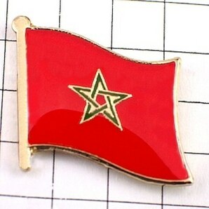 ピンバッジ◆モロッコ 国旗デラックス薄型キャッチ付き スター 五芒星 ピンズ MOROCCO FLAG DRAPEAU ピンバッチ タイタックの画像1